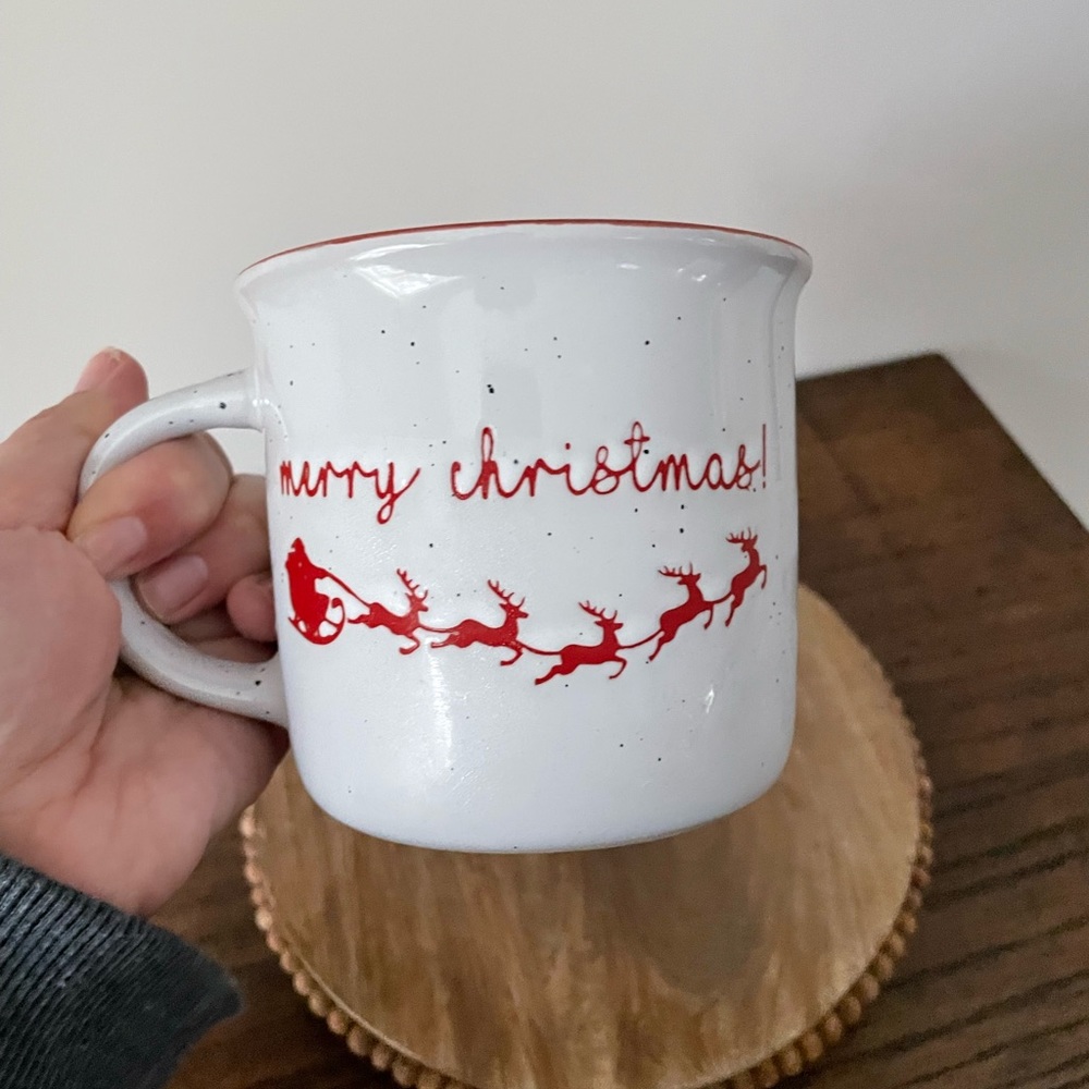MERRY CHRISTMAS Santa Sleigh and Reindeer Mug